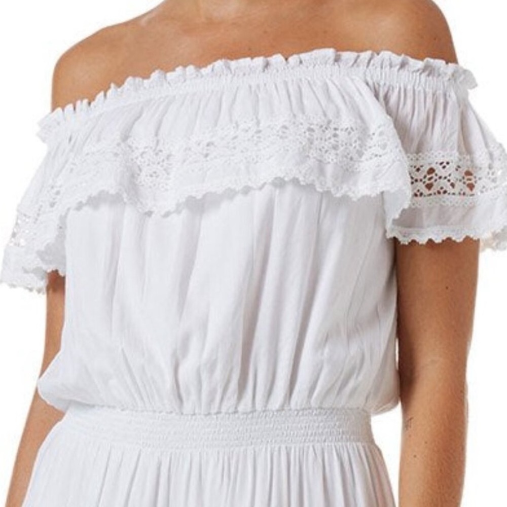 Melissa Odabash Women's Melody Off the Shoulder Swim Cover-Up Dress Crochet M - Picture 3 of 12